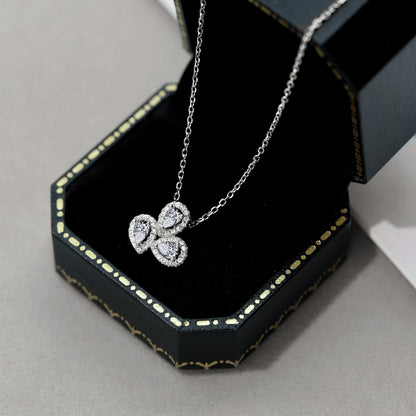 [ElanLuxe Jewelry]Elegant Flower Shape Pear Cut Necklace