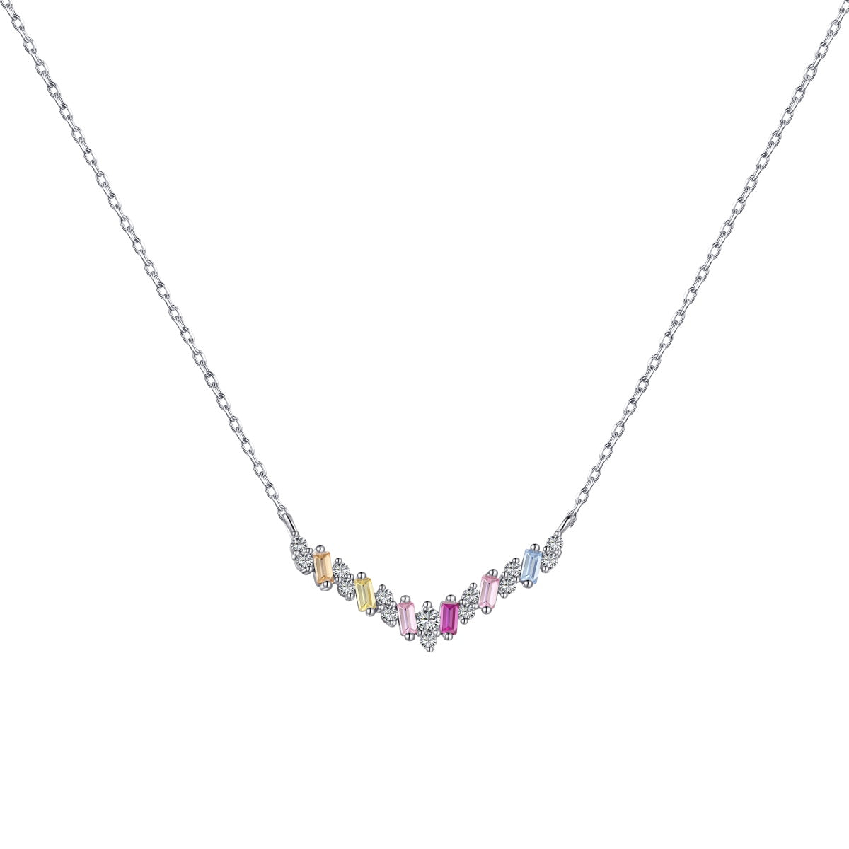 [ElanLuxe Jewelry]Dazzling Rainbow Necklace