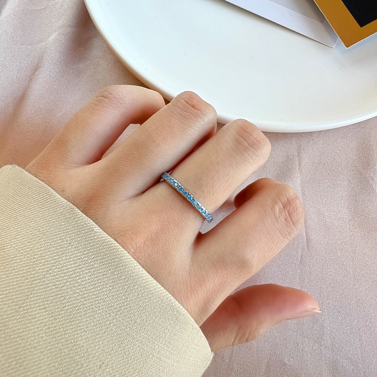 [ElanLuxe Jewelry]Delicate Sparkling Round Cut Daily Ring