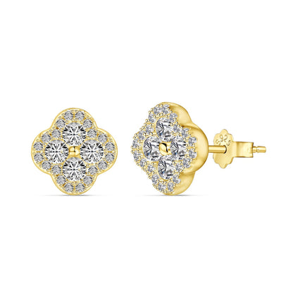 [ElanLuxe Jewelry]Four-Leaf Clover Flower Shaped Earrings