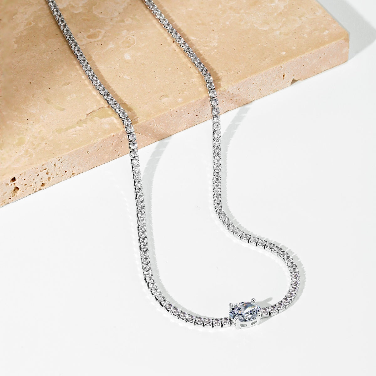 [ElanLuxe Jewelry]1.0 Carat Shining Oval Cut Necklace