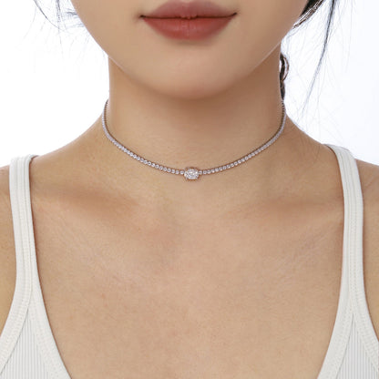 [ElanLuxe Jewelry]1.0 Carat Shining Oval Cut Necklace