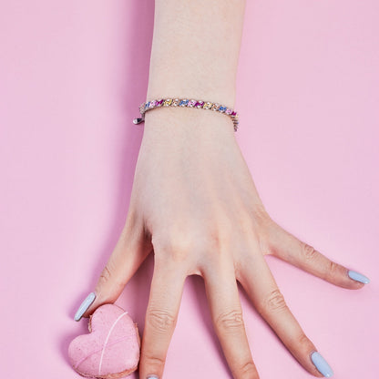 [ElanLuxe Jewelry]Ornate Sparkling Multi Cut Party Bracelet