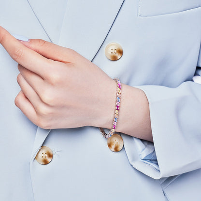 [ElanLuxe Jewelry]Ornate Sparkling Multi Cut Party Bracelet