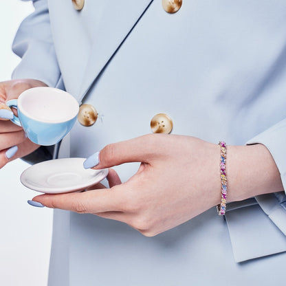 [ElanLuxe Jewelry]Ornate Sparkling Multi Cut Party Bracelet