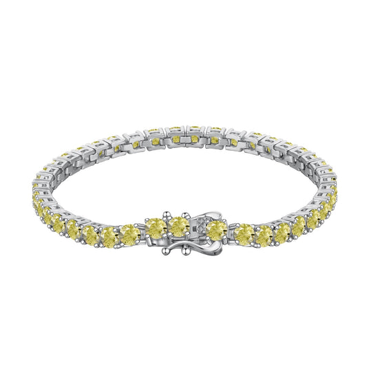 [ElanLuxe Jewelry]Ornate Dazzling Round Cut Tennis Bracelet
