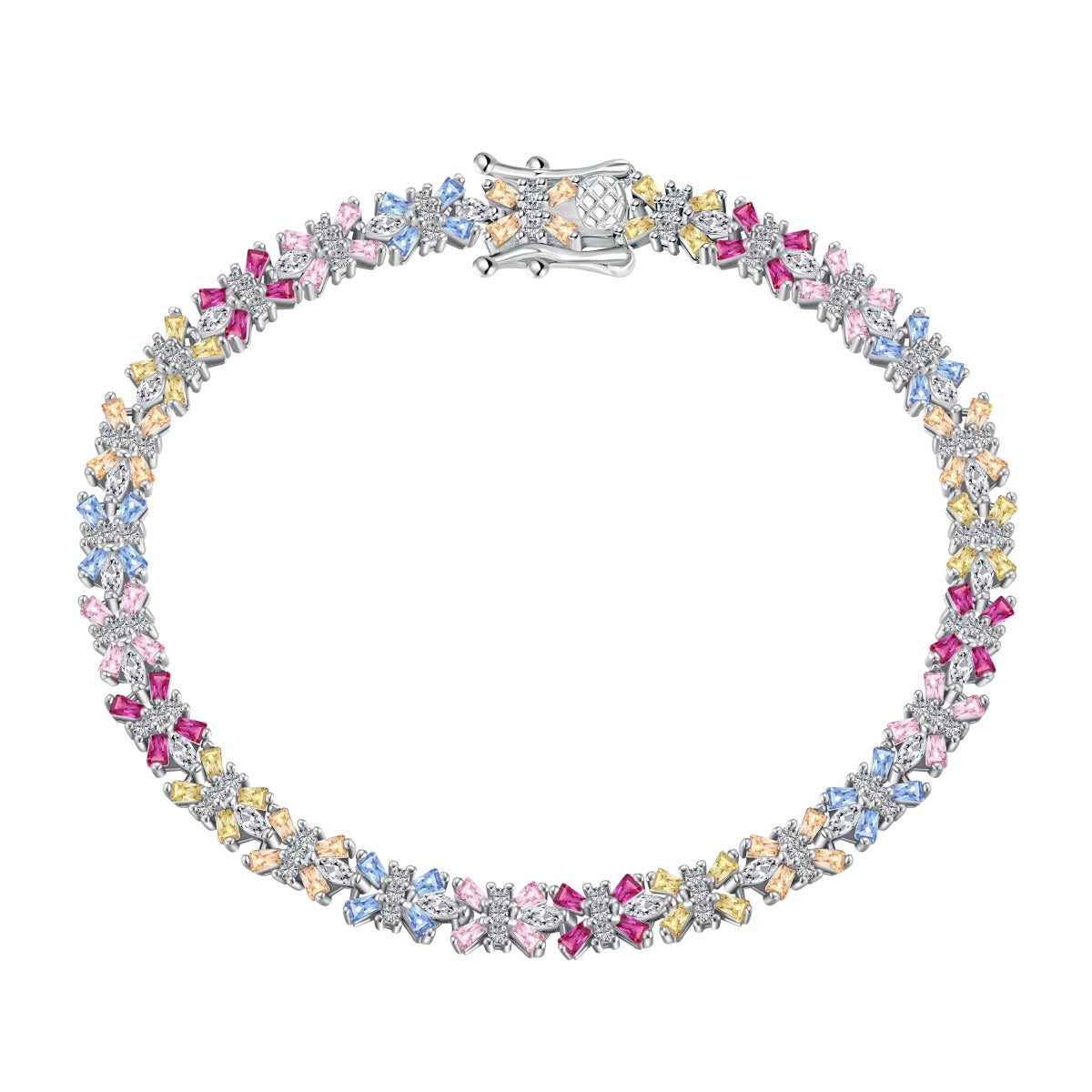 [ElanLuxe Jewelry]Radiant Colorful Emerald Cut Party Bracelet