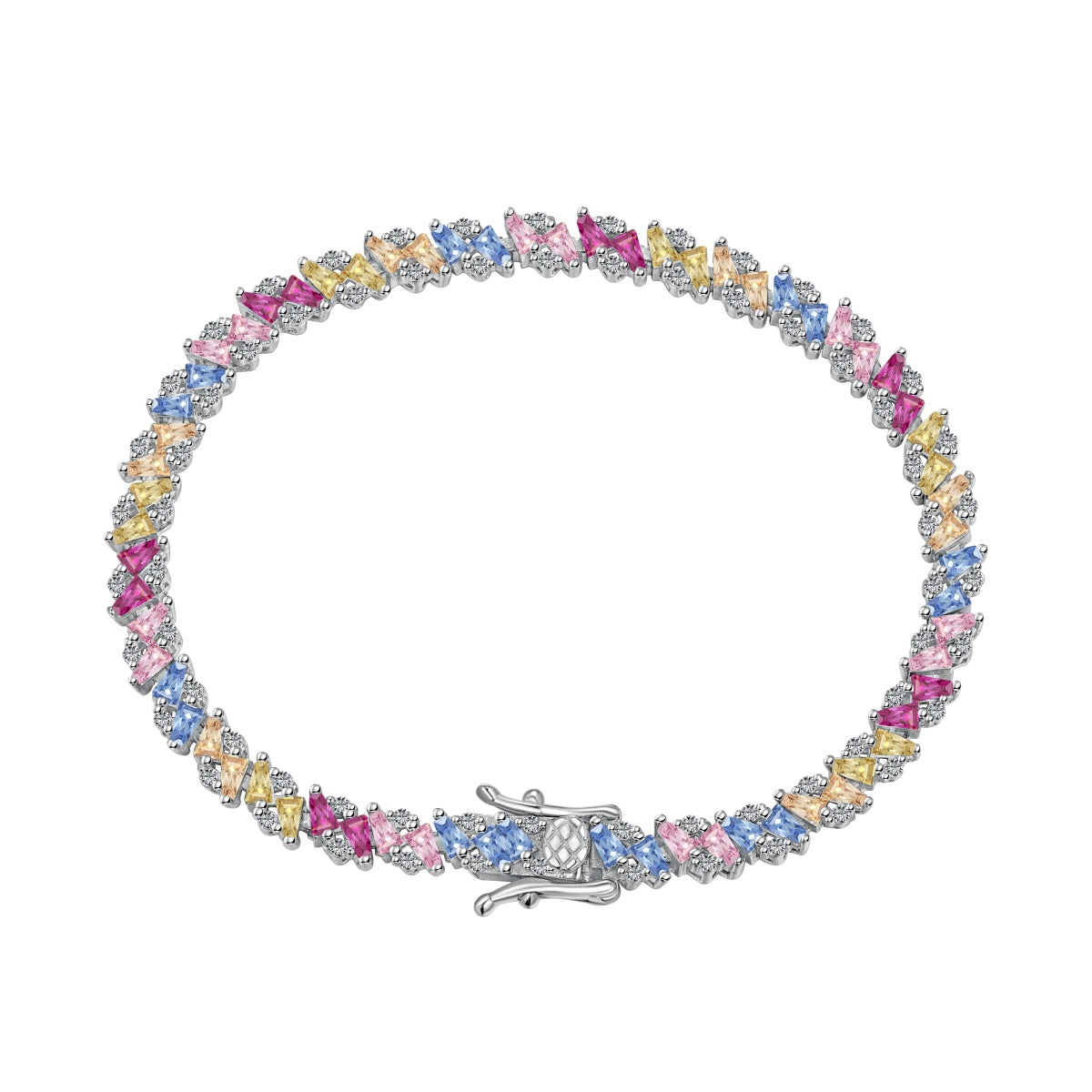 [ElanLuxe Jewelry]Ornate Sparkling Multi Cut Party Bracelet