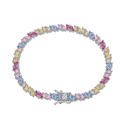 [ElanLuxe Jewelry]Ornate Sparkling Multi Cut Party Bracelet