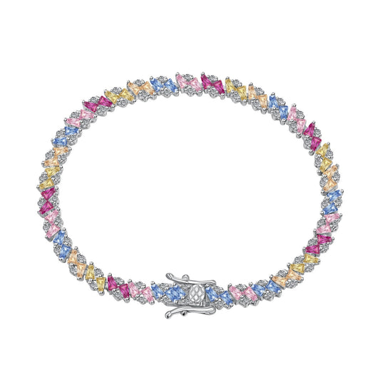 [ElanLuxe Jewelry]Ornate Sparkling Multi Cut Party Bracelet