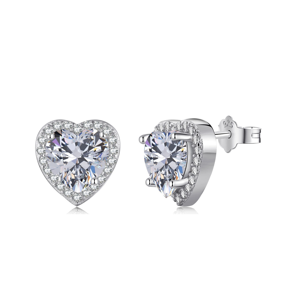 [ElanLuxe Jewelry]Sparkling Heart Shape Lover Earrings