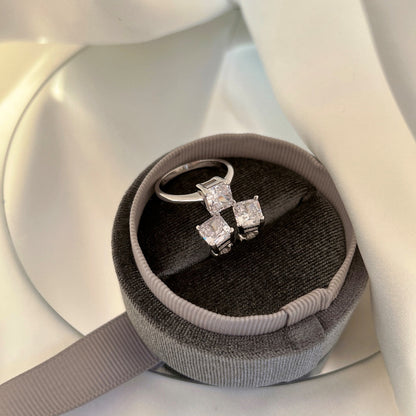 [ElanLuxe Jewelry]1.0 Carat Radiant Princess Cut Wedding Earrings