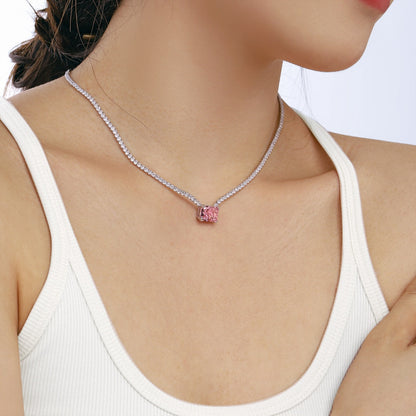 [ElanLuxe Jewelry]4.0 Carat Elegant Radiant Cut Necklace