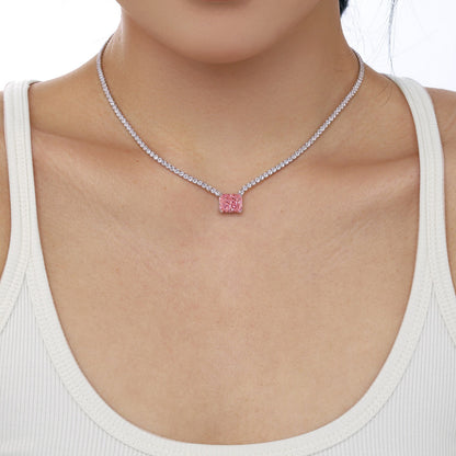 [ElanLuxe Jewelry]4.0 Carat Elegant Radiant Cut Necklace