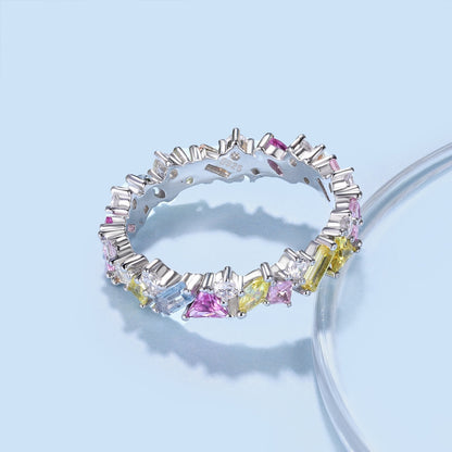 [ElanLuxe Jewelry]Dazzling Polychromatic Multi cut Daily Ring