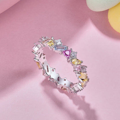 [ElanLuxe Jewelry]Dazzling Polychromatic Multi cut Daily Ring
