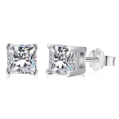 [ElanLuxe Jewelry]1.0 Carat Radiant Princess Cut Wedding Earrings