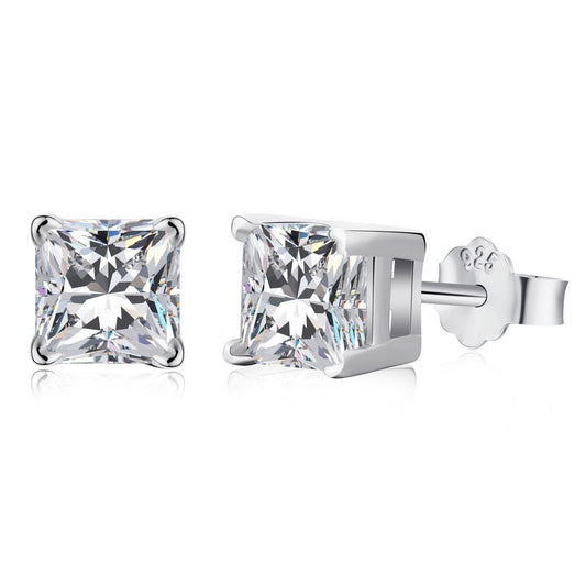 [ElanLuxe Jewelry]1.0 Carat Radiant Princess Cut Wedding Earrings