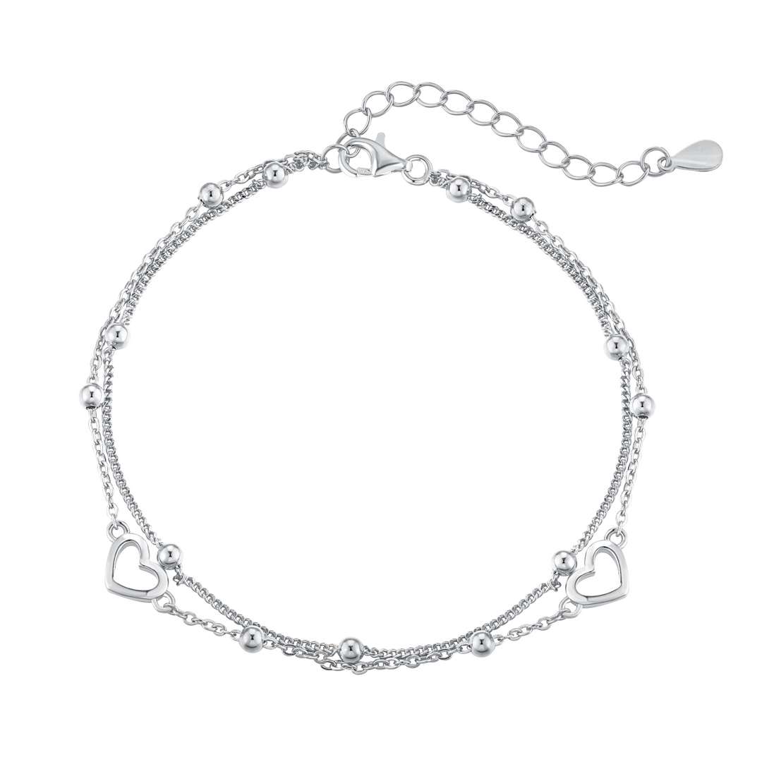 [ElanLuxe Jewelry]Dainty Double Layer Love Heart Bracelet