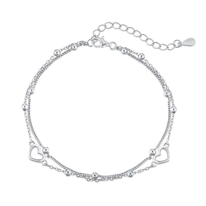 [ElanLuxe Jewelry]Dainty Double Layer Love Heart Bracelet