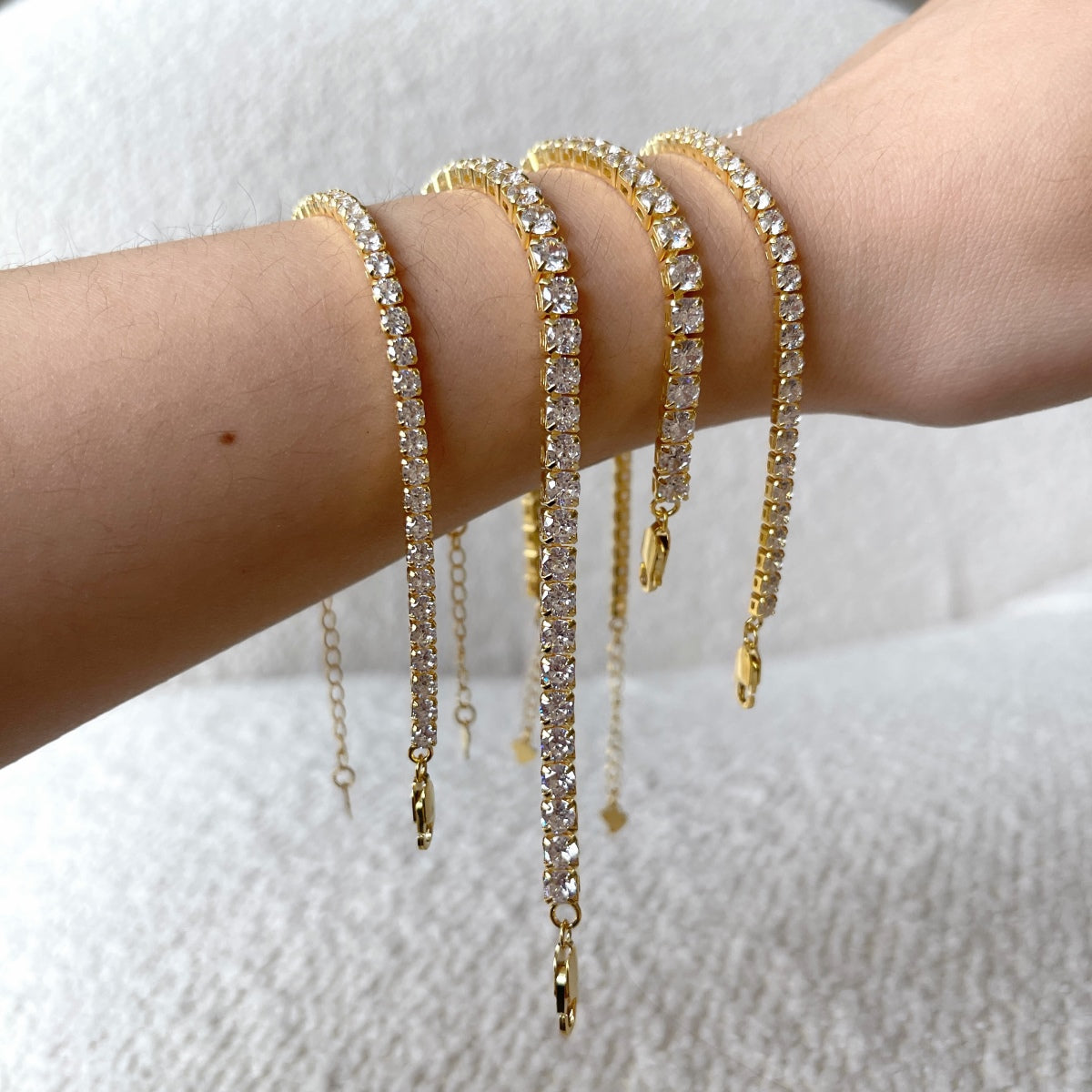 [ElanLuxe Jewelry]Sparkling Radiant Princess Cut Tennis Bracelet