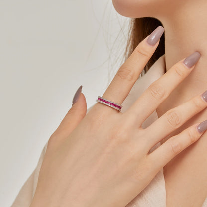 [ElanLuxe Jewelry]Delicate Colorful Round Cut Daily Ring