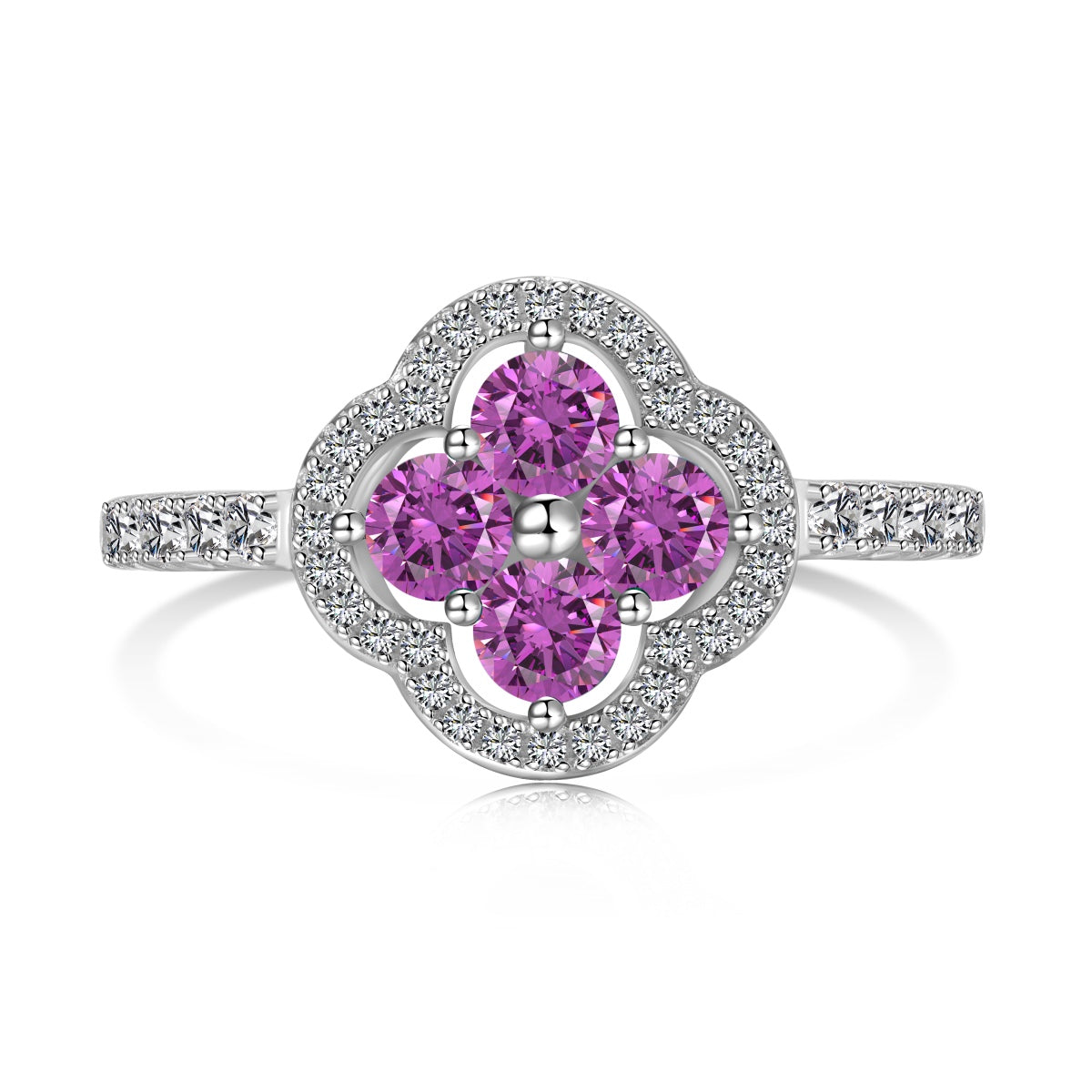 [ElanLuxe Jewelry]Four Leaf Clover Flower Design Ring