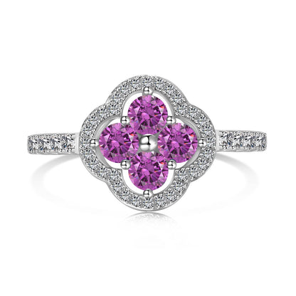[ElanLuxe Jewelry]Four Leaf Clover Flower Design Ring