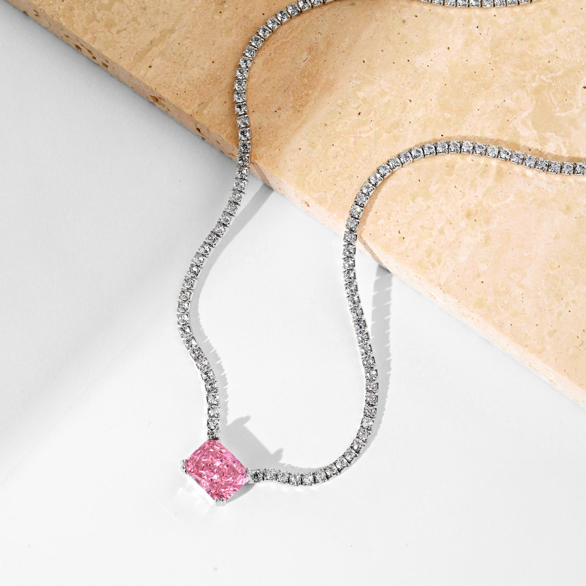 [ElanLuxe Jewelry]4.0 Carat Elegant Radiant Cut Necklace
