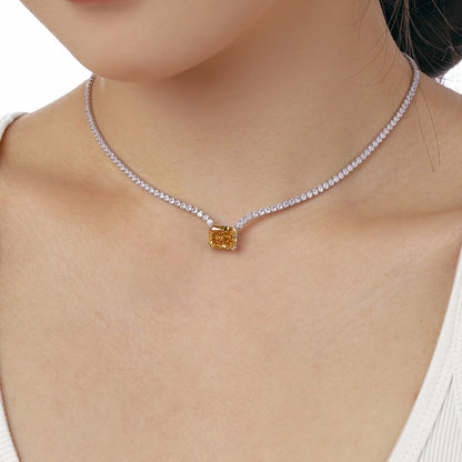 [ElanLuxe Jewelry]4.0 Carat Elegant Radiant Cut Necklace