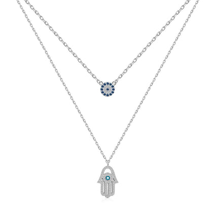 [ElanLuxe Jewelry]ElanLuxe Jewelryn Eye Hamsa Palm Necklace