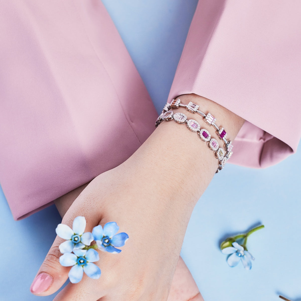 [ElanLuxe Jewelry]Exquisite Ornate Emerald Cut Daily Bracelet