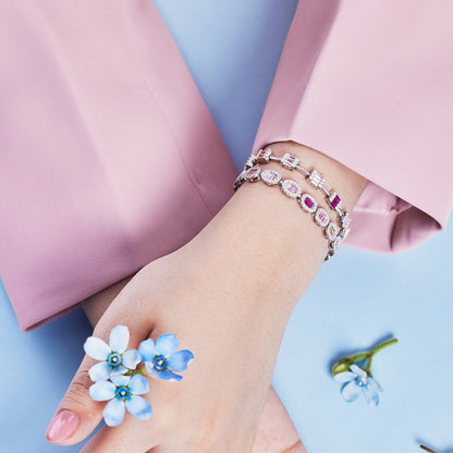[ElanLuxe Jewelry]Exquisite Ornate Emerald Cut Daily Bracelet
