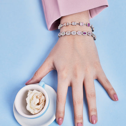 [ElanLuxe Jewelry]Exquisite Ornate Emerald Cut Daily Bracelet