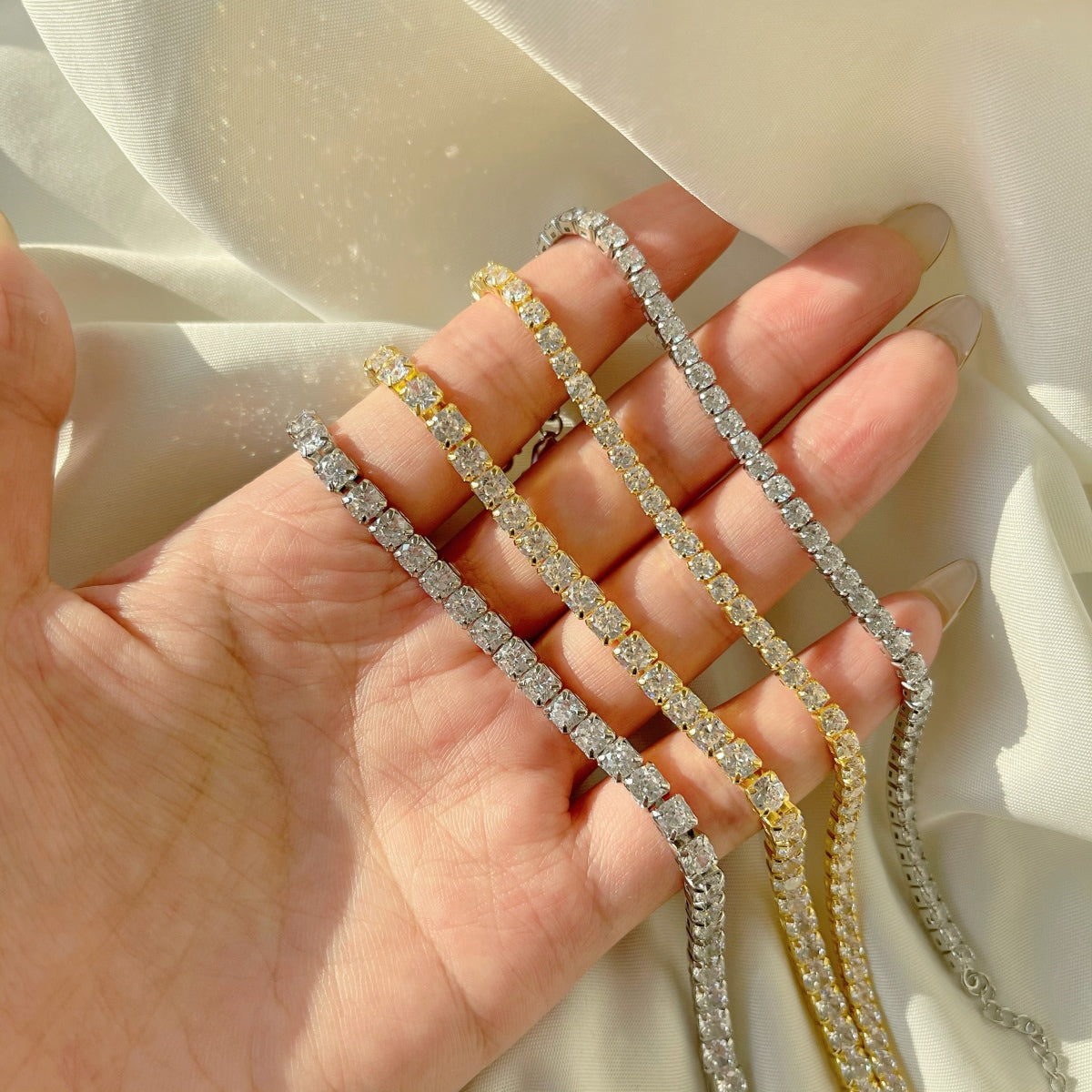 [ElanLuxe Jewelry]Sparkling Radiant Princess Cut Tennis Bracelet