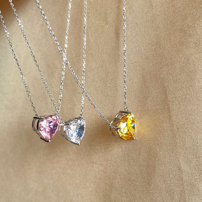 [ElanLuxe Jewelry]6.0 carat Radiant Heart Shape Necklace