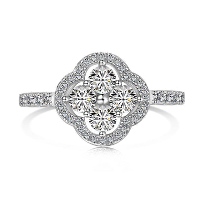 [ElanLuxe Jewelry]Four Leaf Clover Flower Design Ring