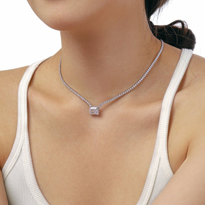 [ElanLuxe Jewelry]4.0 Carat Elegant Radiant Cut Necklace
