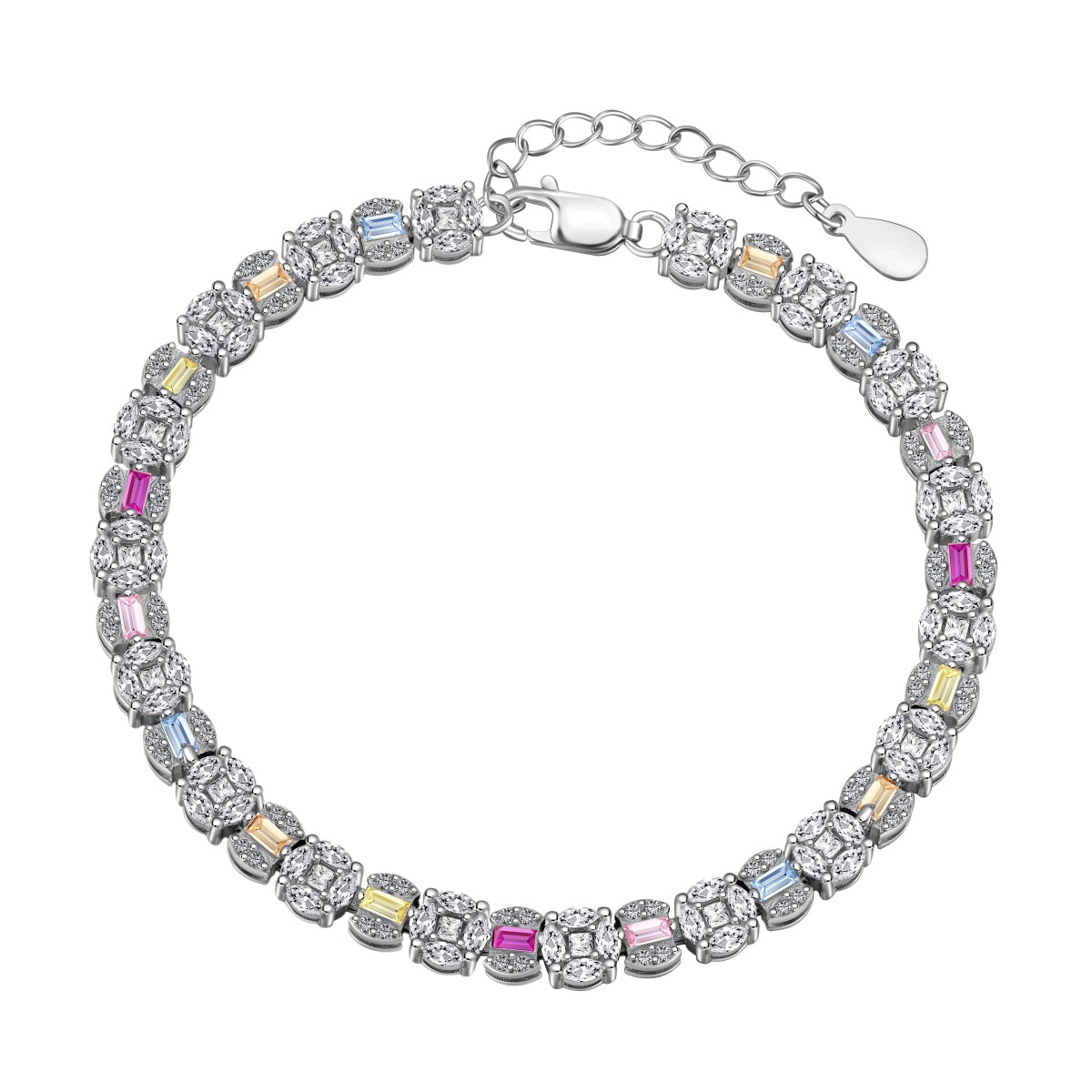 [ElanLuxe Jewelry]Dazzling Radiant Multi Cut Daily Bracelet