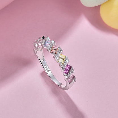 [ElanLuxe Jewelry]Delicate Vibrant Emerald Cut Daily Ring