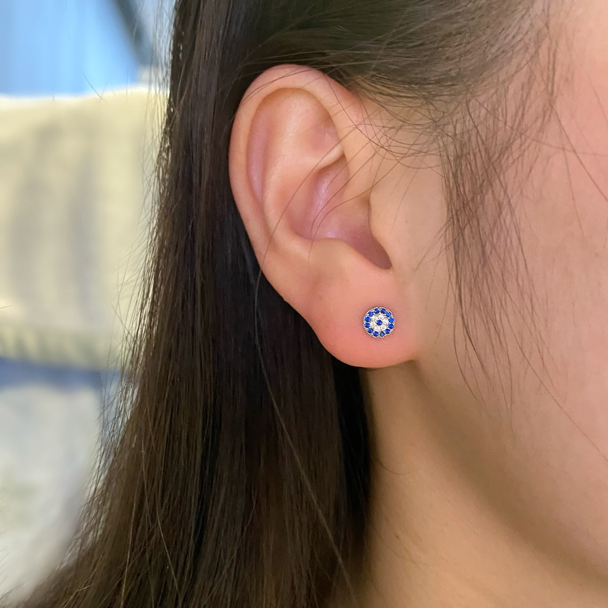 [ElanLuxe Jewelry]Devil's Eye Ear Bone Nail Earrings