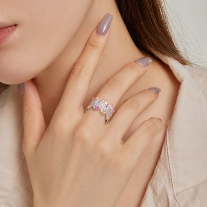 [ElanLuxe Jewelry]Luxurious Colorful Radiant Cut Daily Ring