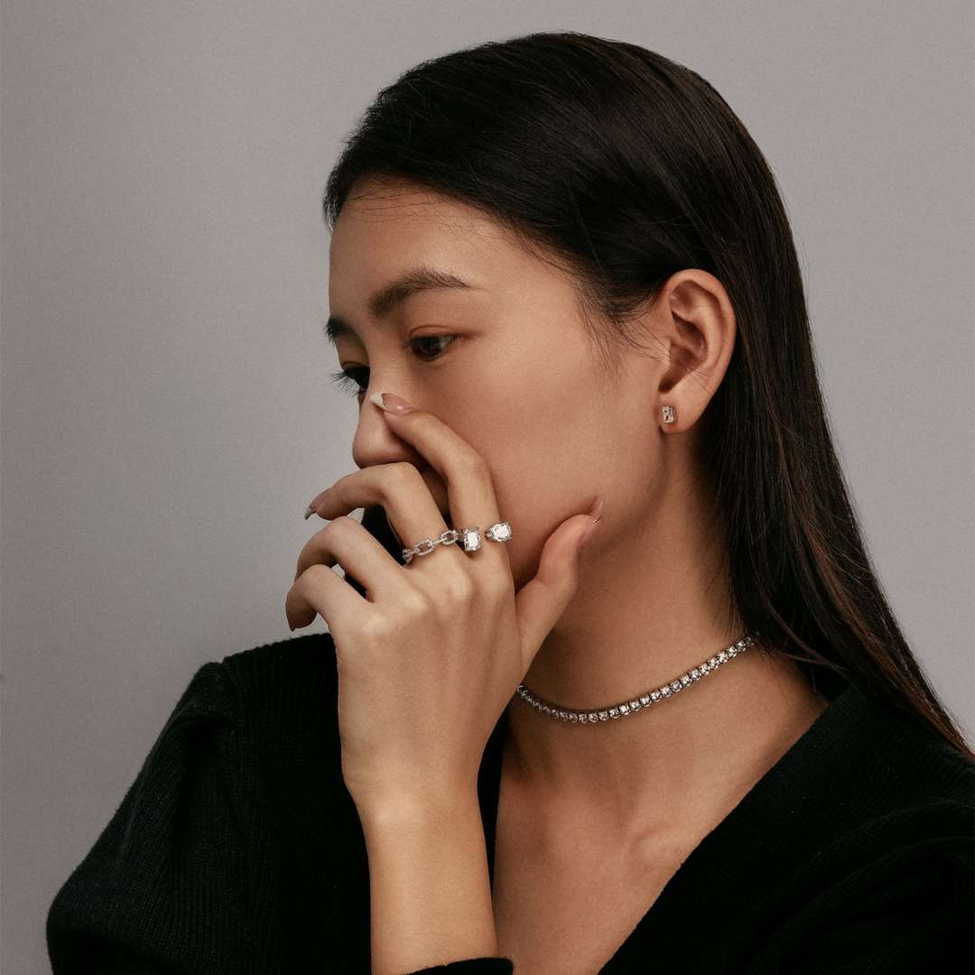 [ElanLuxe Jewelry]Elegant Tennis Chain Necklace