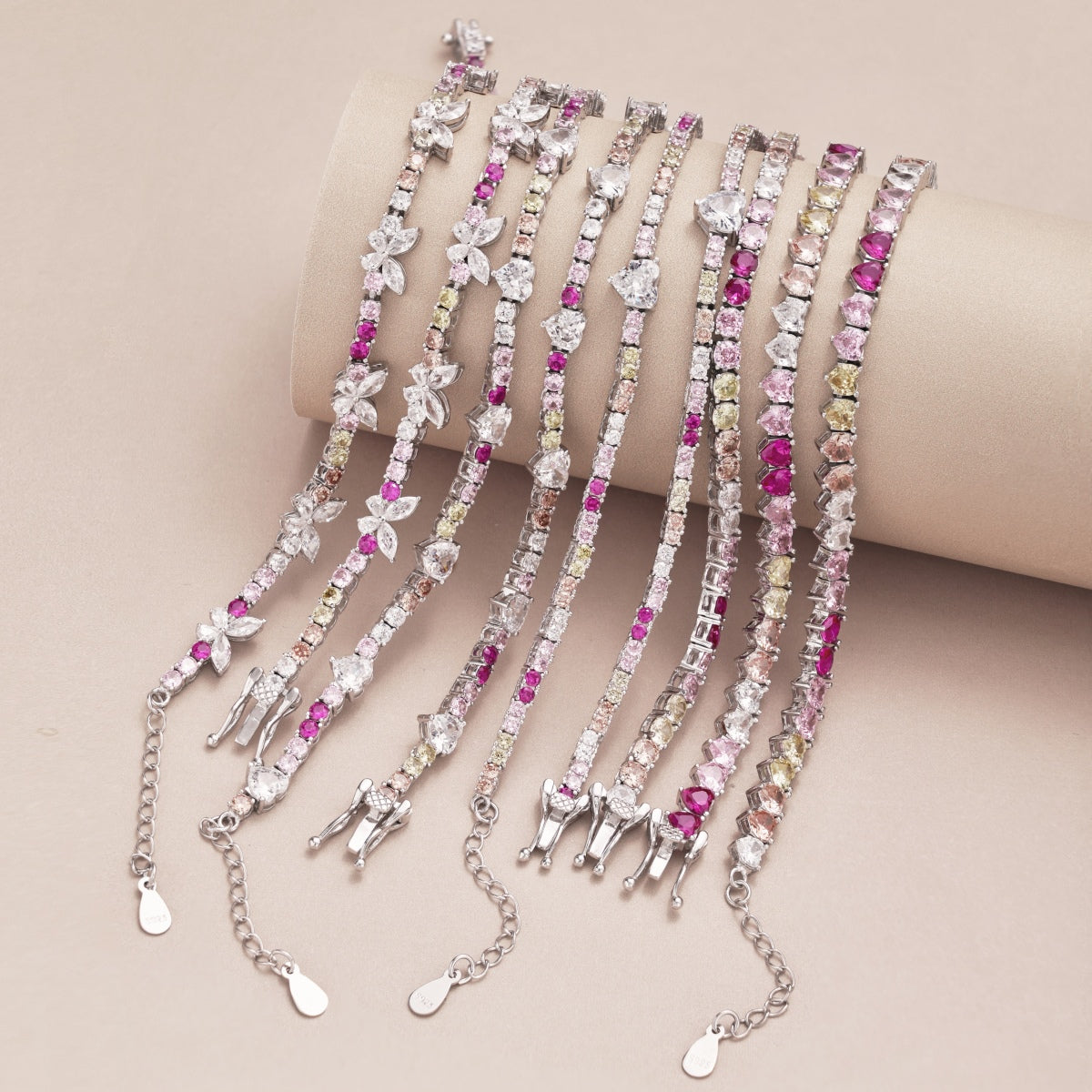 [ElanLuxe Jewelry]Delicate Colorful Emerald Cut Party Bracelet