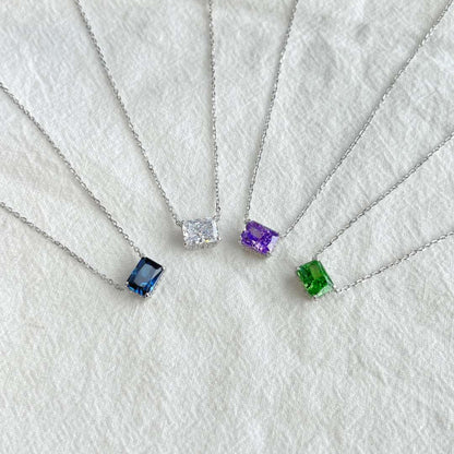 [ElanLuxe Jewelry]Luxurious Square Shape Colorful Necalack