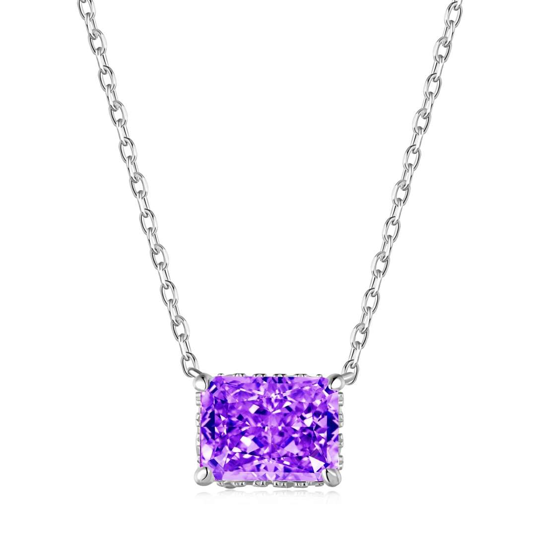 [ElanLuxe Jewelry]Luxurious Square Shape Colorful Necalack