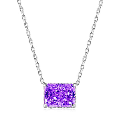 [ElanLuxe Jewelry]Luxurious Square Shape Colorful Necalack