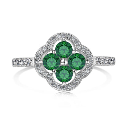[ElanLuxe Jewelry]Four Leaf Clover Flower Design Ring