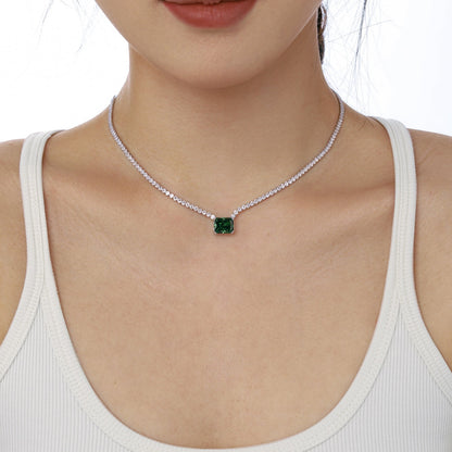 [ElanLuxe Jewelry]4.0 Carat Elegant Radiant Cut Necklace