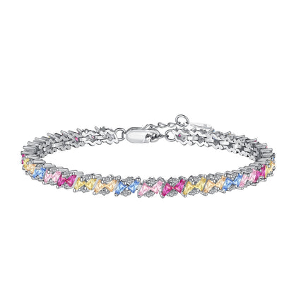 [ElanLuxe Jewelry]Ornate Sparkling Multi Cut Party Bracelet